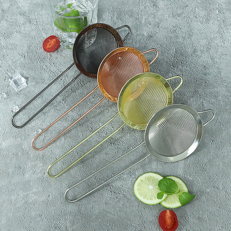 304 Stainless Steel Triangular Cone Leakage Cocktail Filter Cone Ice Filter Bucket Filter Bartender Tool