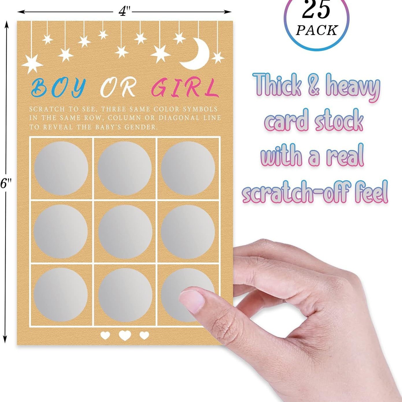 Its a Girl Gender Reveal Gender Guess Girl Guess Boy Scratch Card Family Friend Shower Game Card