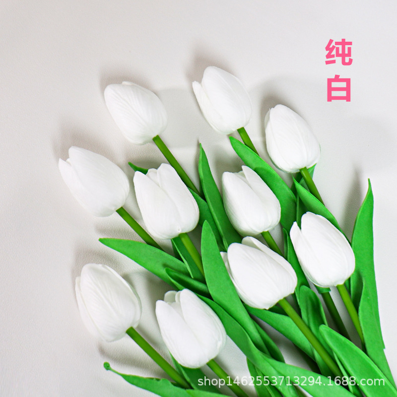 High-end pu moisturizing feel Tulip fake flower home decoration indoor living room decoration cross-border hot selling Factory Direct Supply