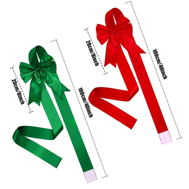 In stock wholesale sewing Velcro door butterfly Christmas bow finished decoration kitchen cabinet door red bow