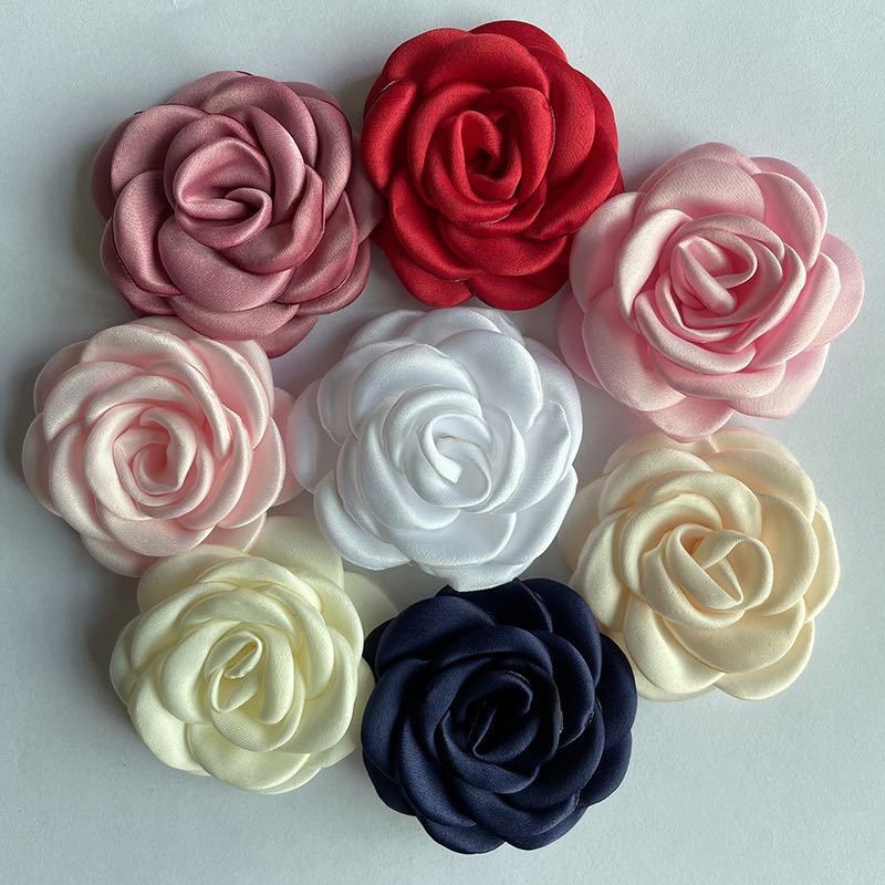 4 см, обожженные края, стерео-розы, камелия, обожженные срезы, ручная работа, аксессуары для заколок, обуви, головных уборов и одежды