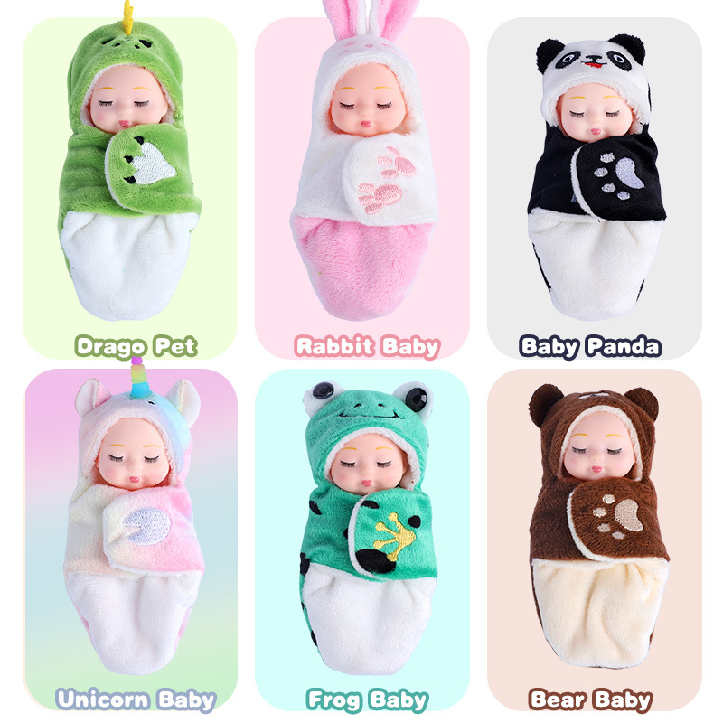 Cross-border rebirth sleeping bag doll simulation cute mini sleeping doll girl princess children's toys wholesale