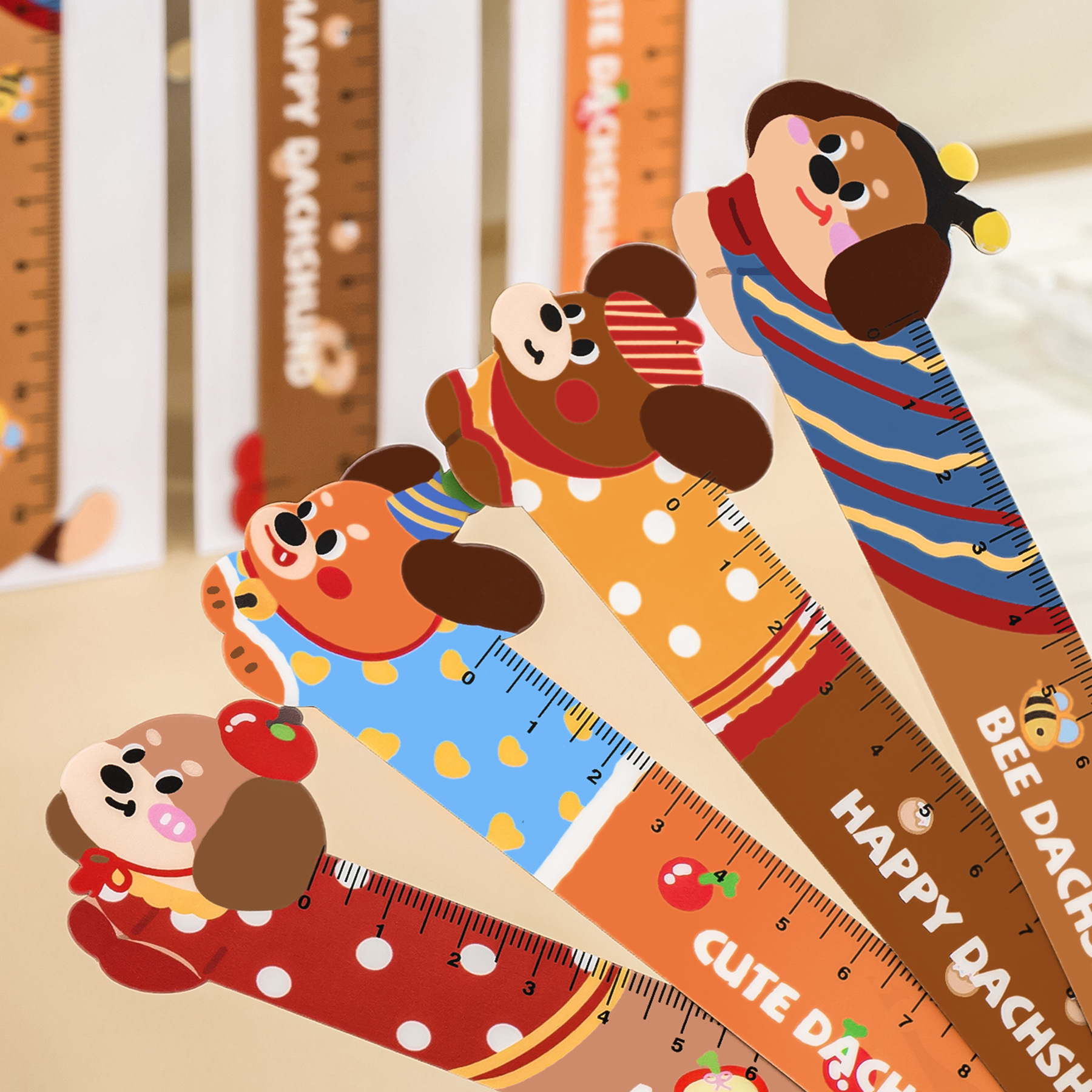 Cartoon Long Puppy Magnetic Bookmark Ruler for Students, Cute and Good-Looking, Bendable Ruler, Special-Shaped Magnetic Ruler