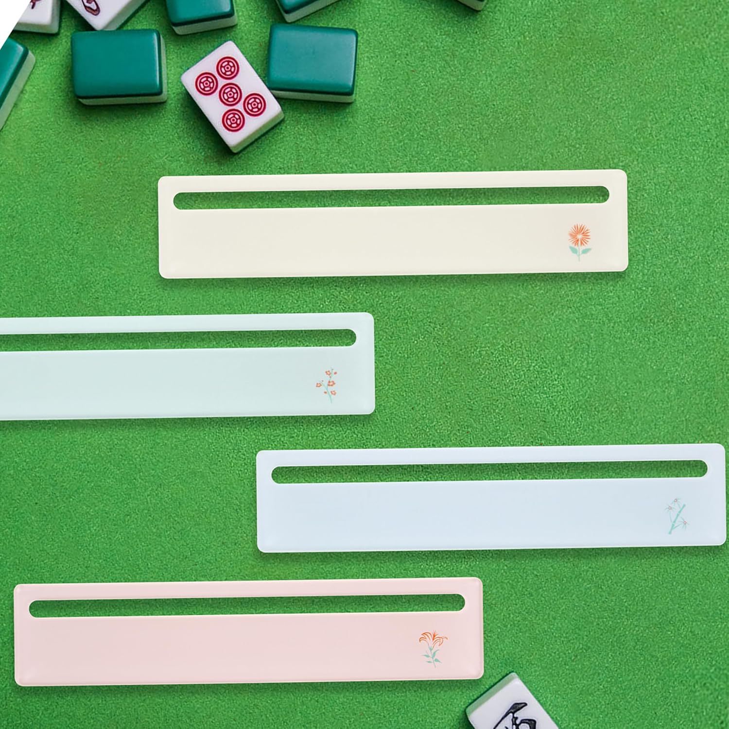 Czzwak 4 Pieces Mahjong Card Line Detector Strips - Bright Acrylic Strategy for Beginners