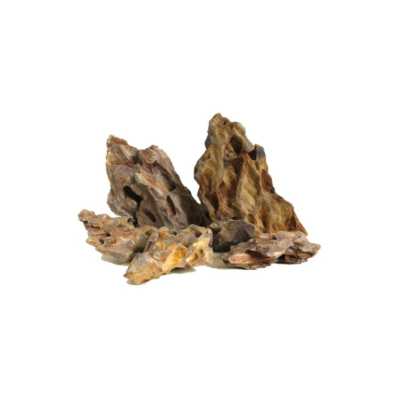 Wholesale Pine Skin Stone Aquarium Landscaping Natural Ornaments Micro Landscape Rockery Thousand-Layer Tiger Skin Dragon Bone Stone Porous Pine Skin Stone