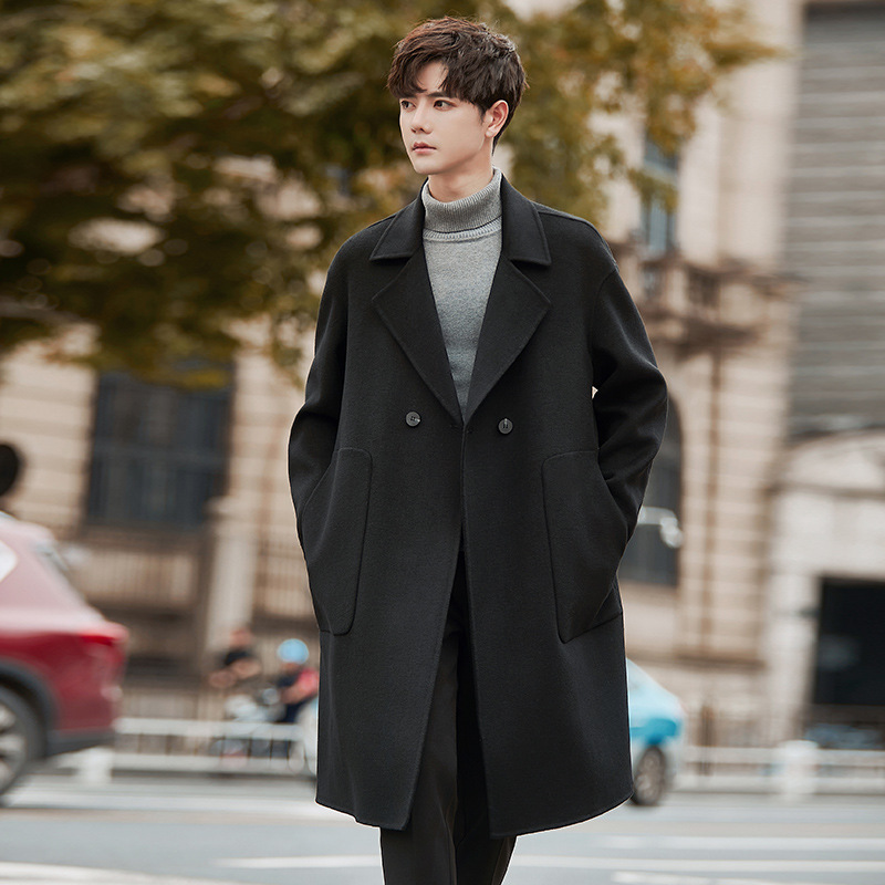 23B705 double-sided woolen coat mid-length autumn and winter wool girl trench coat high-end high-grade non-cashmere coat