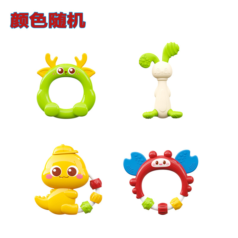 Cross-border Hot Selling Hand Rattle Baby Toys 0 to 3 Months Tambourine Toddler Newborn Baby Grasp Training Puzzle