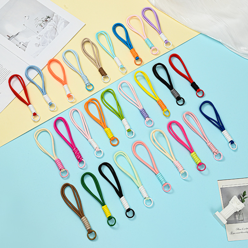 Популярный простой шнурок для мобильного телефона, цветной плетеный брелок, шнурок для мобильного телефона, веревка для чашки, оптовая продажа