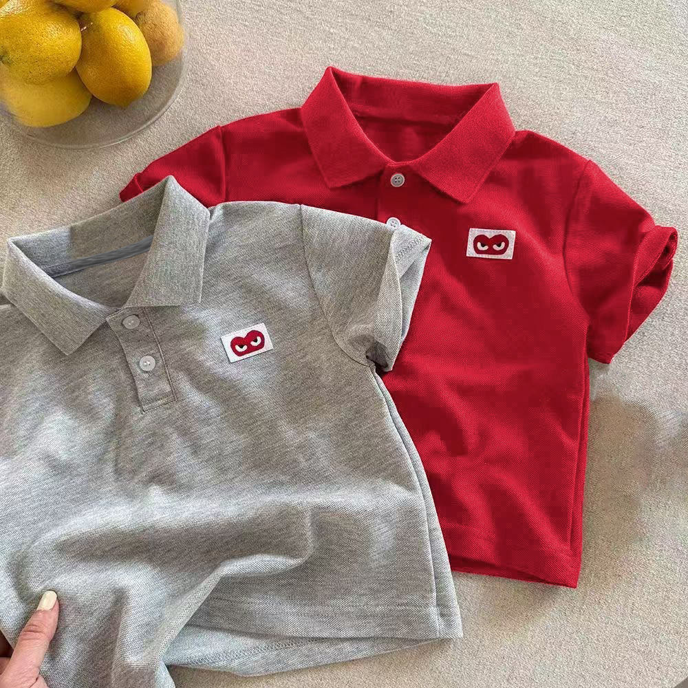 Summer New Cartoon Western Style Boys and Girls Children Baby Cute Lar Short Sleeve T-shirt Polo Shirt Top Children's Fashion