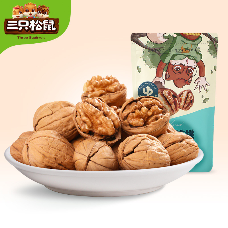 [Three Squirrels Paper Walnut 120g] Daily Snack Nuts Fried Special Dried Fruit Thin Walnut