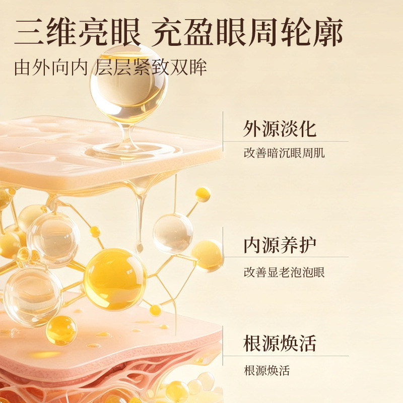 Rifsa Ginseng Cordyceps Gold Eye Essence Oil Hydrating, Firming and Diminishing Fine Lines Eyes Wholesale Hot Style