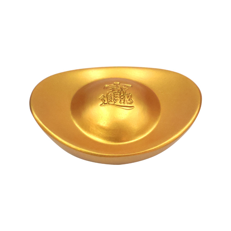 Brass Wealth-Attracting Ingot Ornament Prop, God of Wealth Desktop Treasure Bowl Decoration, Opening Housewarming Gift Wholesale