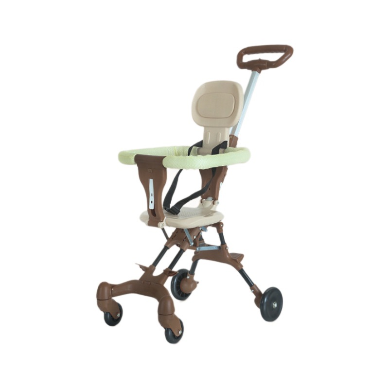 Foldable Baby Stroller with Four Wheels for Walking Children, Two-Way Stroller, One-Click Folding, Reversible, Lightweight