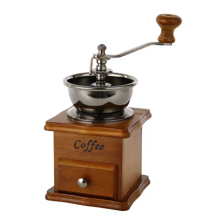Cross-border Hot Selling Retro Hand-cranked Bean Grinder Household Coffee Grinder Ceramic Core Manual Adjustable Coffee Machine