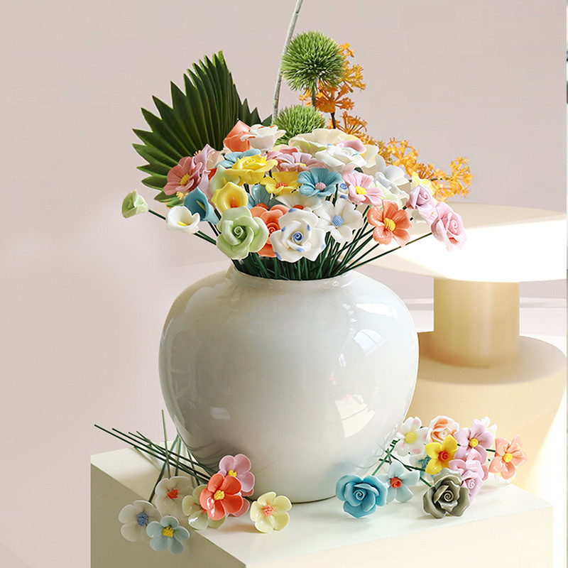 Ceramic Flowers Jingdezhen High Temperature Handmade Artificial Flowers Eternal Flowers Decorations Creative Gifts Home Ornaments