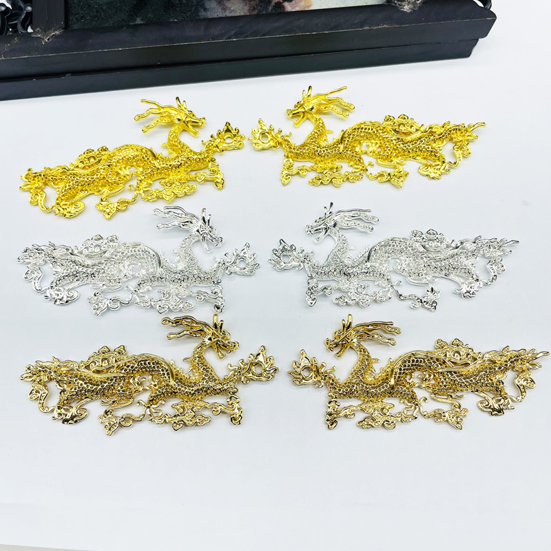 Ancient Style Hairpin into Pairs of Dragon DIY Jewelry Accessories Hair Crown Step Rocking Hairpin Hair Accessories Material Factory Direct Sale