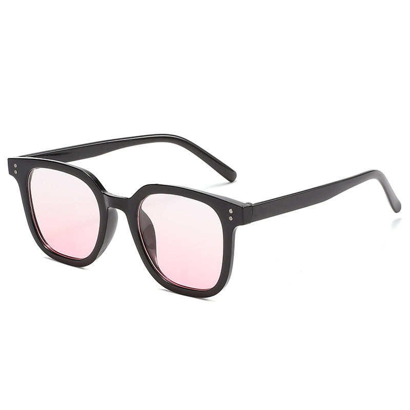 Pure Desire Blush Glasses Women's Internet Celebrity Gradient Sunglasses Sunset Pink Glasses Shake Tone Same Black Frame Plain Artifact
