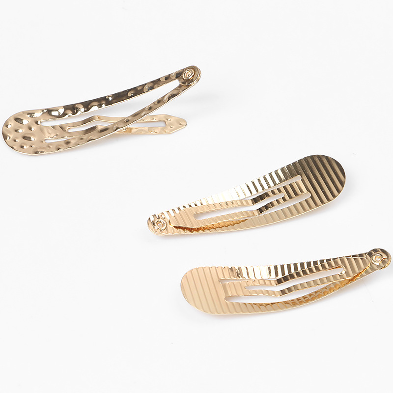 Korean Style New Ins Style Metal bb Clip Golden Bump Hair Clip All-match Simple Side Clip Internet Celebrity Bangs Clip