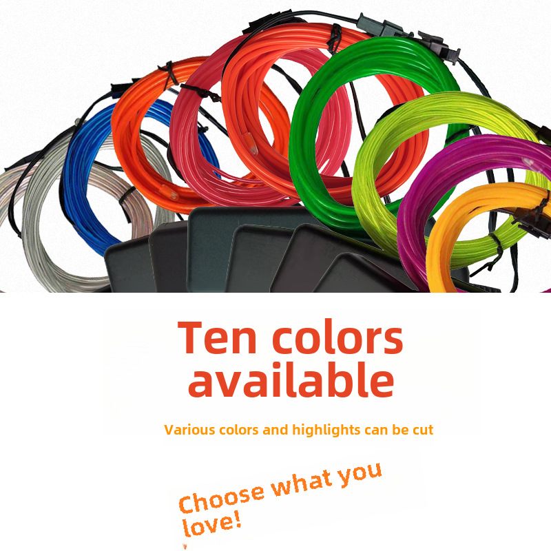 Luminous Line Cold Light El Electrified Led Atmosphere Light Line 3m Stickman Battery Box Set Cross-Border Products Hot Sale