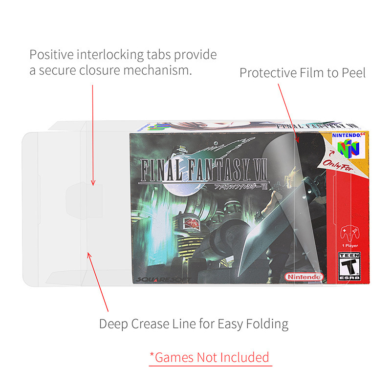Snes/N64 Game Card Protective Box Storage Box Cartridge Box Protector Display Box