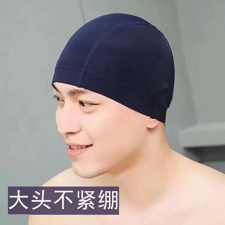Swimming Cap Nylon Adult Men and Women Non-Stretching Breathable Hot Spring Quick-Drying Swimming Cap Five-Line High Elastic Solid Color Cloth Cap Wholesale