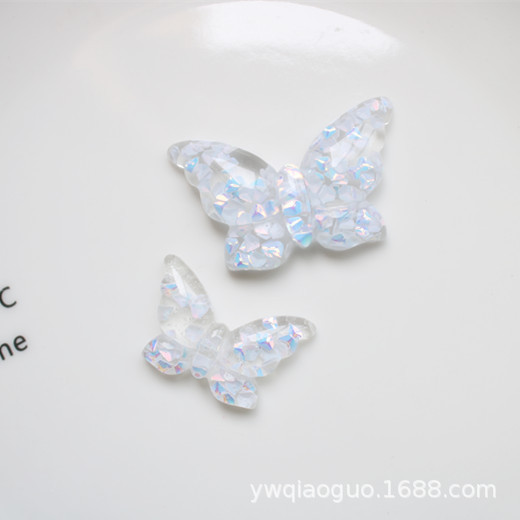 Sequins butterfly diy cream glue small accessories resin accessories headdress accessories hair clip diy hole shoes patch wholesale