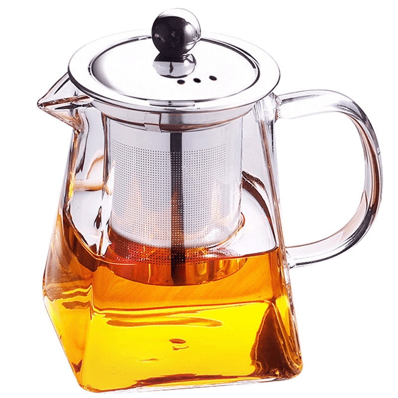 Glass Teapot with Filter, Heat-Resistant Single Pot for Brewing Tea, Gongfu Tea Brewing Water Separation Pot Set, Tea-Water Separation Pot