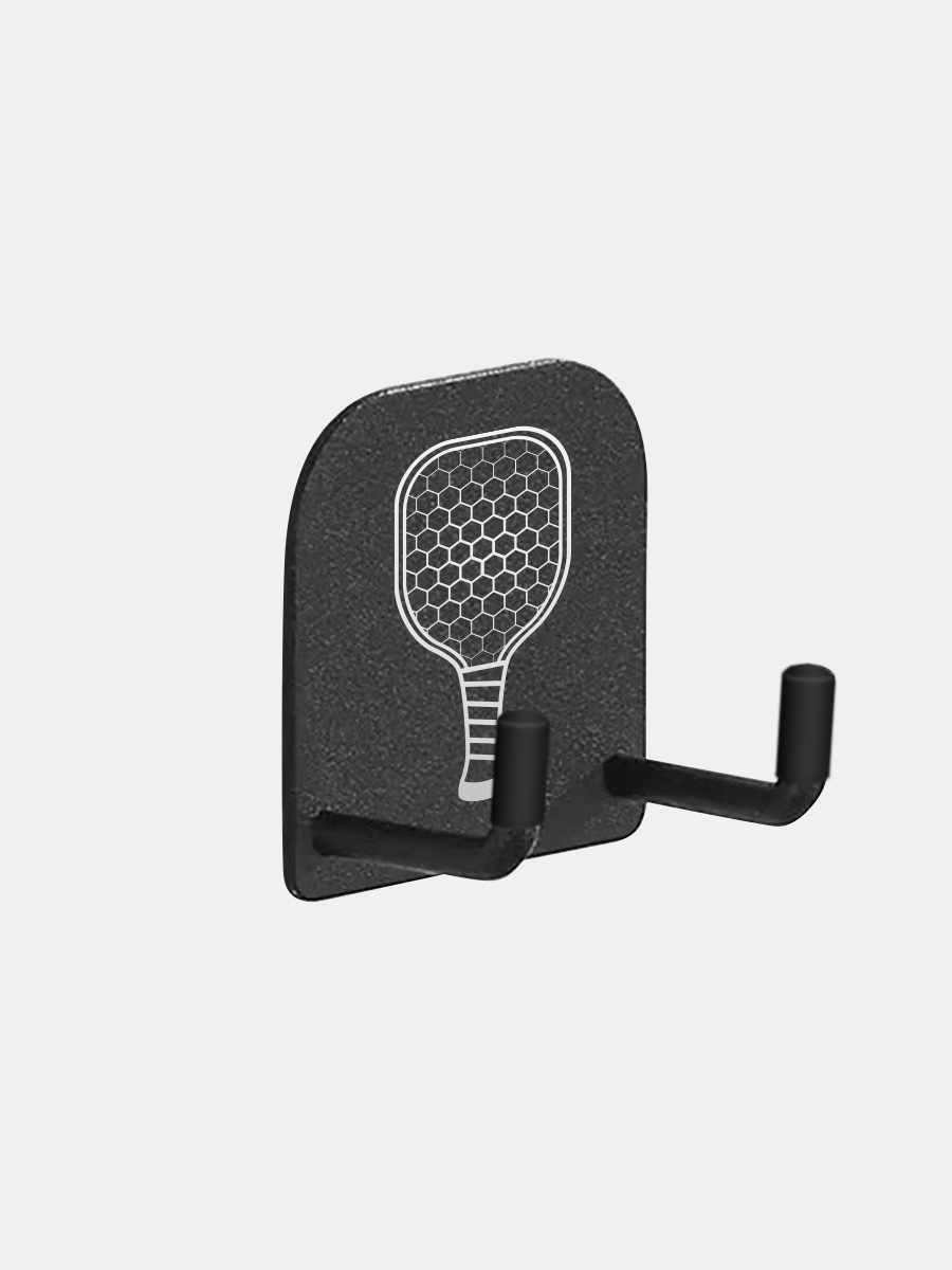 Four Grids Special Hooks for Pickleball Rackets, Punch-Free Racket Wall Storage Rack, Double-Sided Tape, Stainless Steel