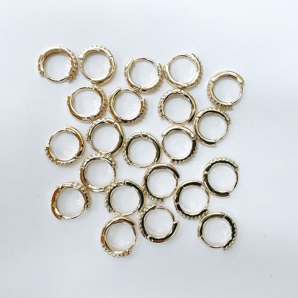 Row diamond ear buckle personalized sleep without picking earrings diamond circle earrings earrings men and women Internet celebrity thin earrings all-matching