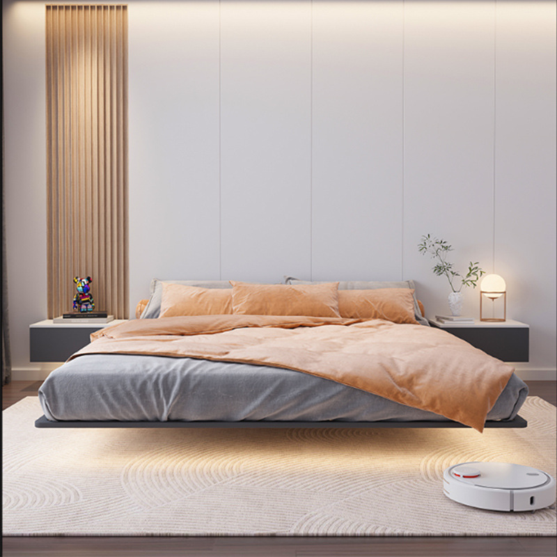 Bed Customization Rental Apartment Small Apartment Single Bed Master Bedroom Double Bed Without Bedside Suspended Bed Modern Simple Bed Frame