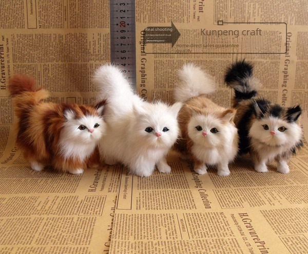 Simulation cat simulation cat set four cat sets five cat cross-border products simulation cat animal cat flower cat decoration gift