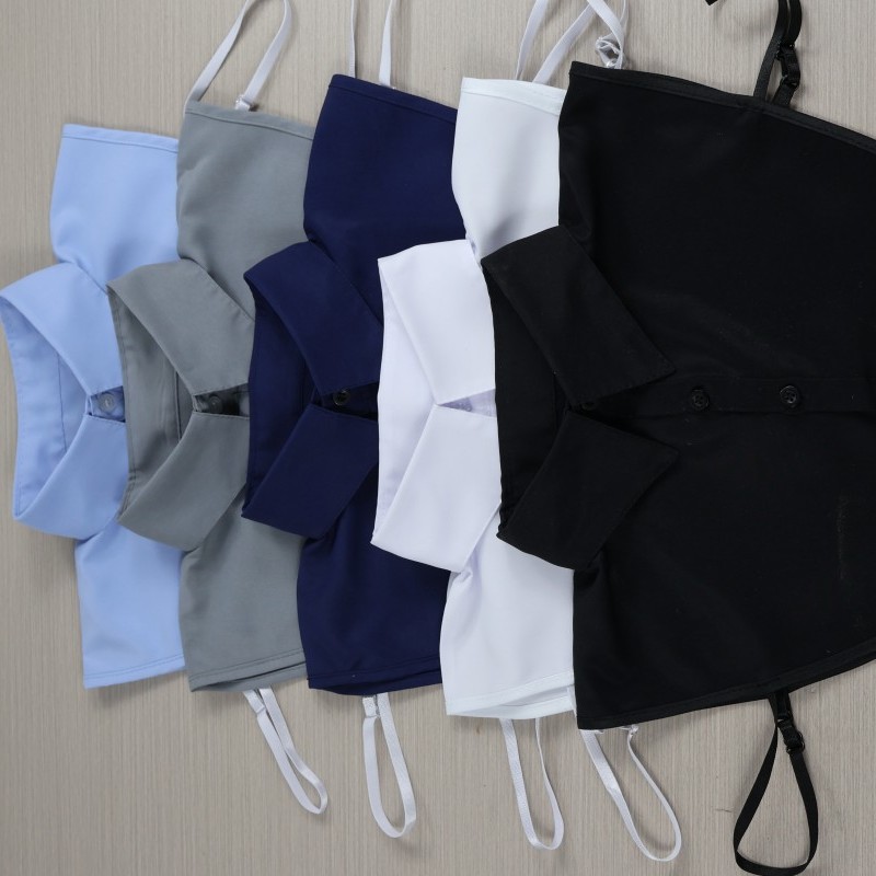 Фальшивый воротник, большой размер, унисекс, фальшивый воротник для рубашек, универсальный деловой синий и белый остроугольный воротник, лацкан, профессиональный фальшивый воротник