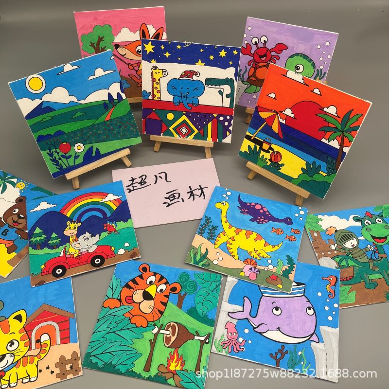 Набор для детской граффити, ручная раскраска, 15*15, масляная живопись, мультфильм, делай сам, цифровая масляная живопись, трансграничная оптовая продажа