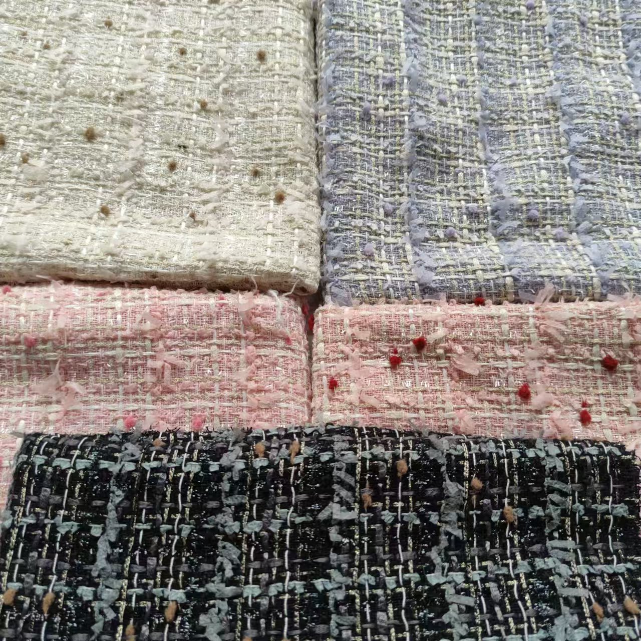 Новая весенняя коллекция 2025 года исландский твид яркая шелковая ткань пальто платье сумка украшение букет