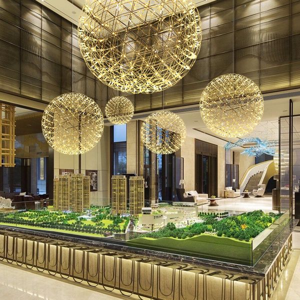 Spark Ball Starry Sky Chandelier Internet-Famous Restaurant Lighting Spherical Staircase Chandelier Milk Tea Clothing Store Wedding Celebration Chandelier