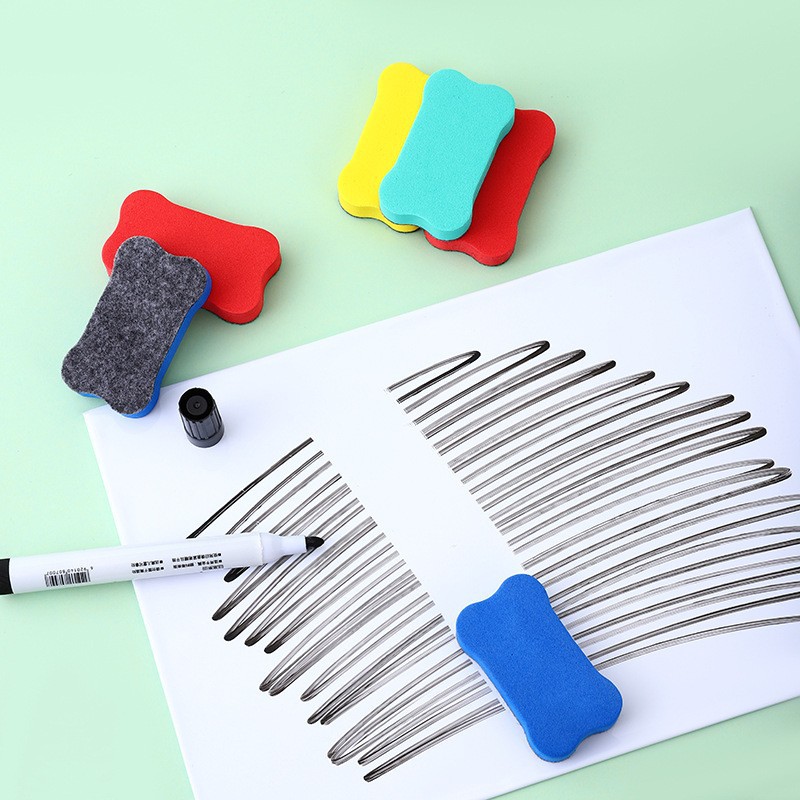 Wholesale Eva Dust-Free Whiteboard Eraser Colorful Blackboard Eraser Creative Small Bone Children's Eraser New Material Spot Whiteboard