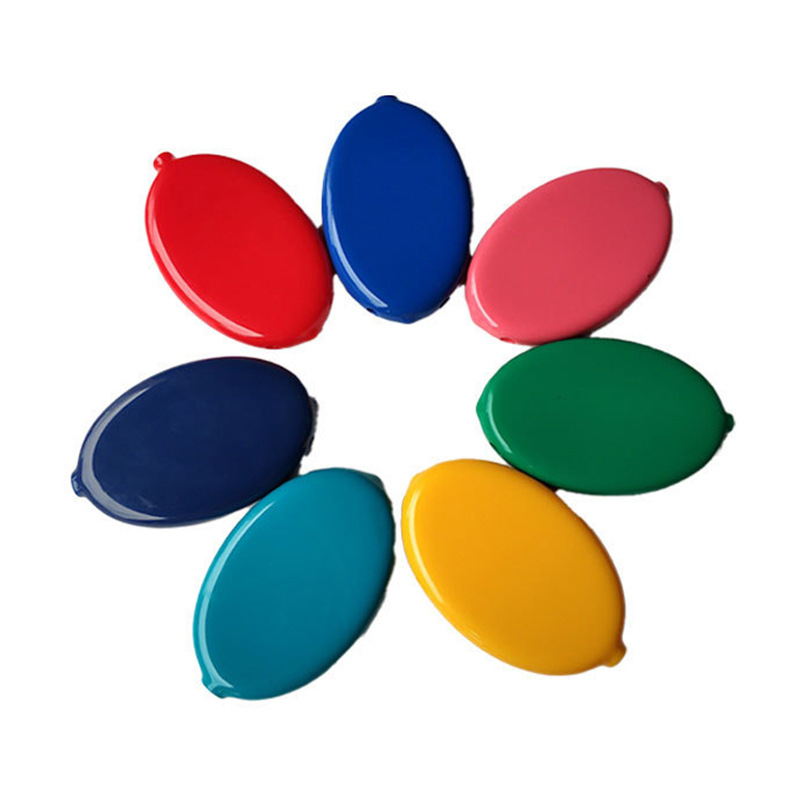 Customized Environmentally Friendly Soft Plastic Oval Portable Coin Bag Pvc Material Silicone Coin Purse with Printable Logo
