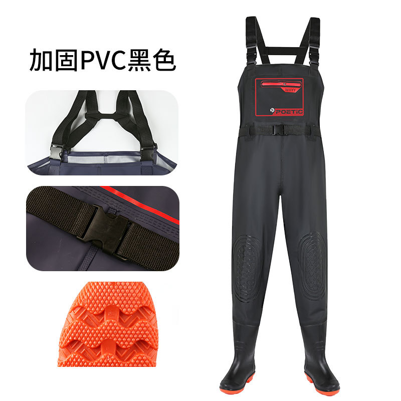 Waterproof and Thickened Rain Pants for Men and Women, Wear-Resistant, Breathable Lower Body Pants with Raised Front and Back Knee Pads for Added Protection