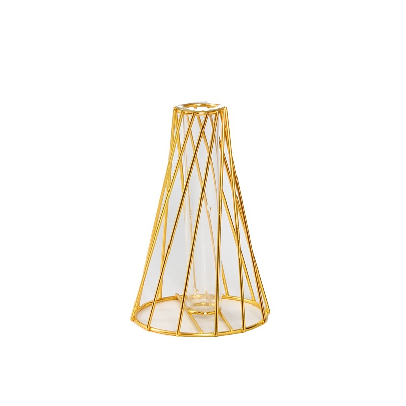 Creative Advanced Wrought Iron Slash Vase Ornaments Hydroponic Vase Flower Decorative Bottle