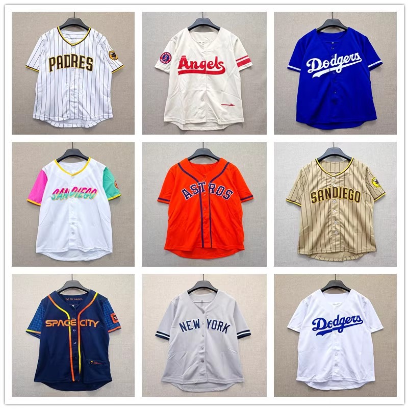 American Hip-Hop Street Hip-Hop Baseball Uniform Short-Sleeved Cardigan Digital Custom Logo Embroider Sports Jersey T-Shirt