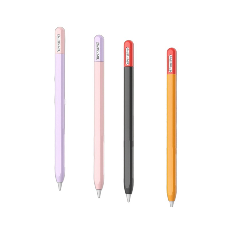 Suitable for Apple Pencilpro Pen Cover Fourth Generation Capacitive Pen Contrasting Color Silicone Protective Case All-Inclusive Protective Cover