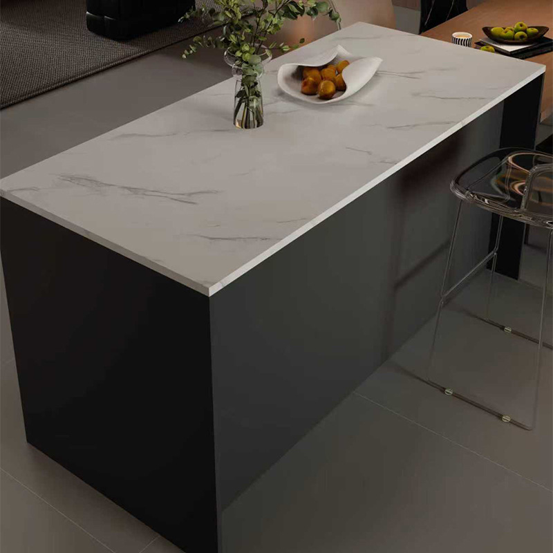 Italian Light Luxury Minimalist Slate Island Home Living Room Partition Dining Table Solid Wood with Storage Cabinet Floor-Standing Island