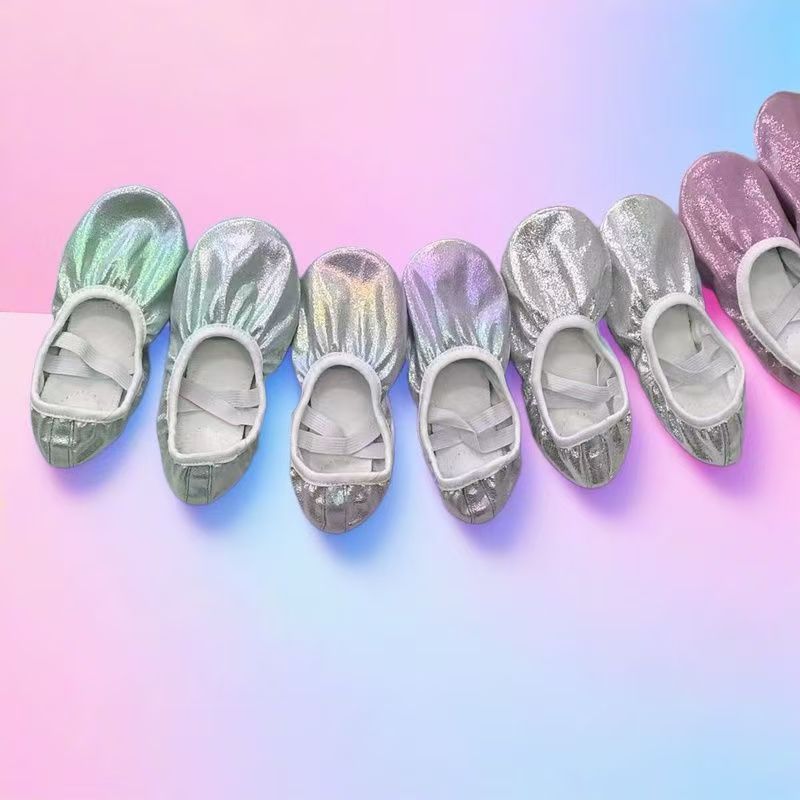 Танцевальные обувь для детей, балетные мягкие практические туфли, китайские танцевальные туфли с кошачьими когтями и бантом