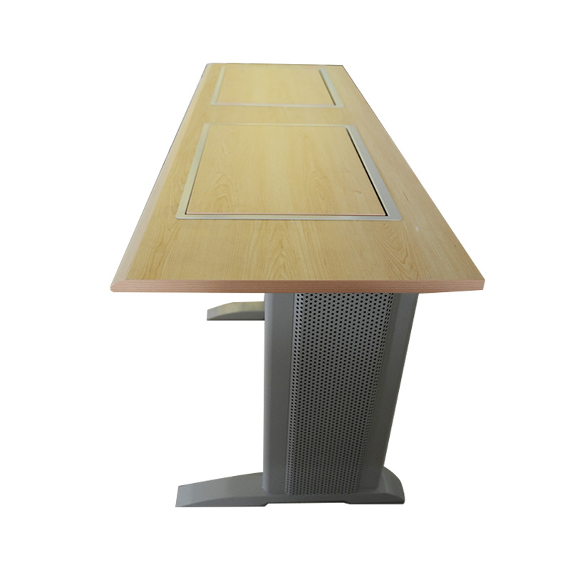 Manufacturer Supplies Double Classroom Computer Table Training Table Tutoring Class Double Learning Computer Table and Chair Multimedia Lecture