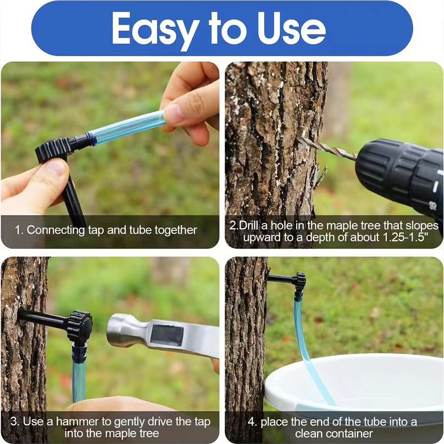 Amazon Hot Sale Upgraded Maple Syrup Tapping Kit Faucet and Food Grade Dropper