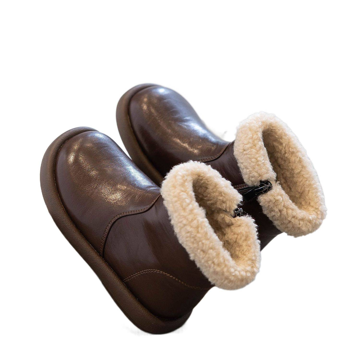 Girls' Shoes Snow Boots 2025 Winter New Kidsren's Cotton Shoes Fleece-Lined Boots Boys' Shoes Short Boots Baby Cotton