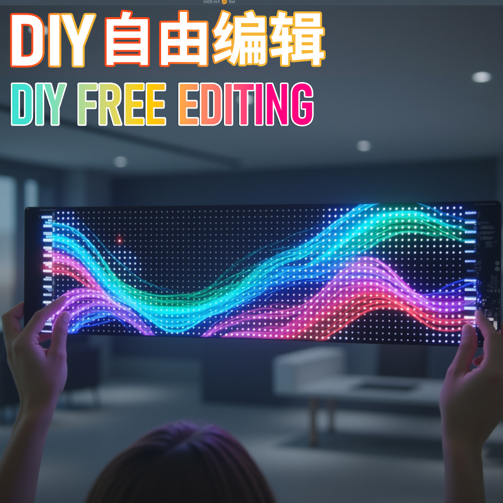 Cross-Border Popular Flexible Soft Screen Display Smart Sticker Led Advertising Soft Screen App Bluetooth Smart Car Sticker Screen