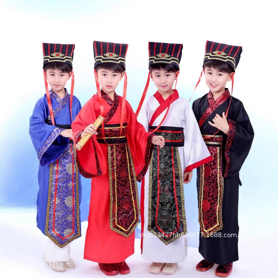 Детские костюмы для выступлений Трех царств, весна и осень династии Хань, костюмы для учебных драм для мальчиков, Чжугэ Лян, Цао Цао, Лу Сюй, мужские