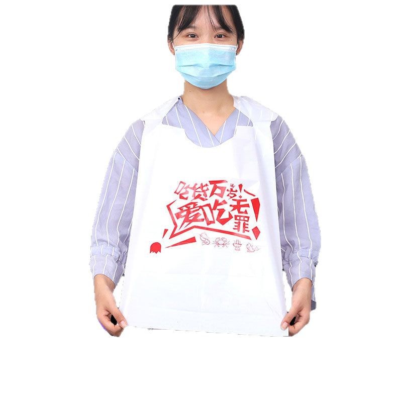 Wholesale adult pe plastic bib commercial restaurant oil-proof waterproof barbecue hot pot shop sleeveless disposable apron