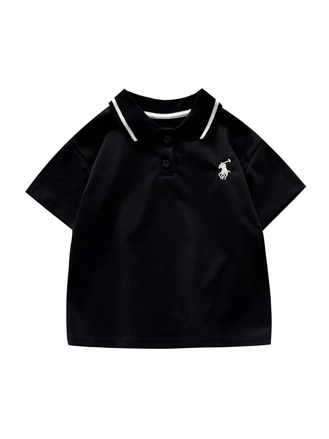 Children's Polo Shirt Short-Sleeved Breathable Simple Baby T-Shirt Classy Summer Embroidered Lapel Kidsren's Clothing Top